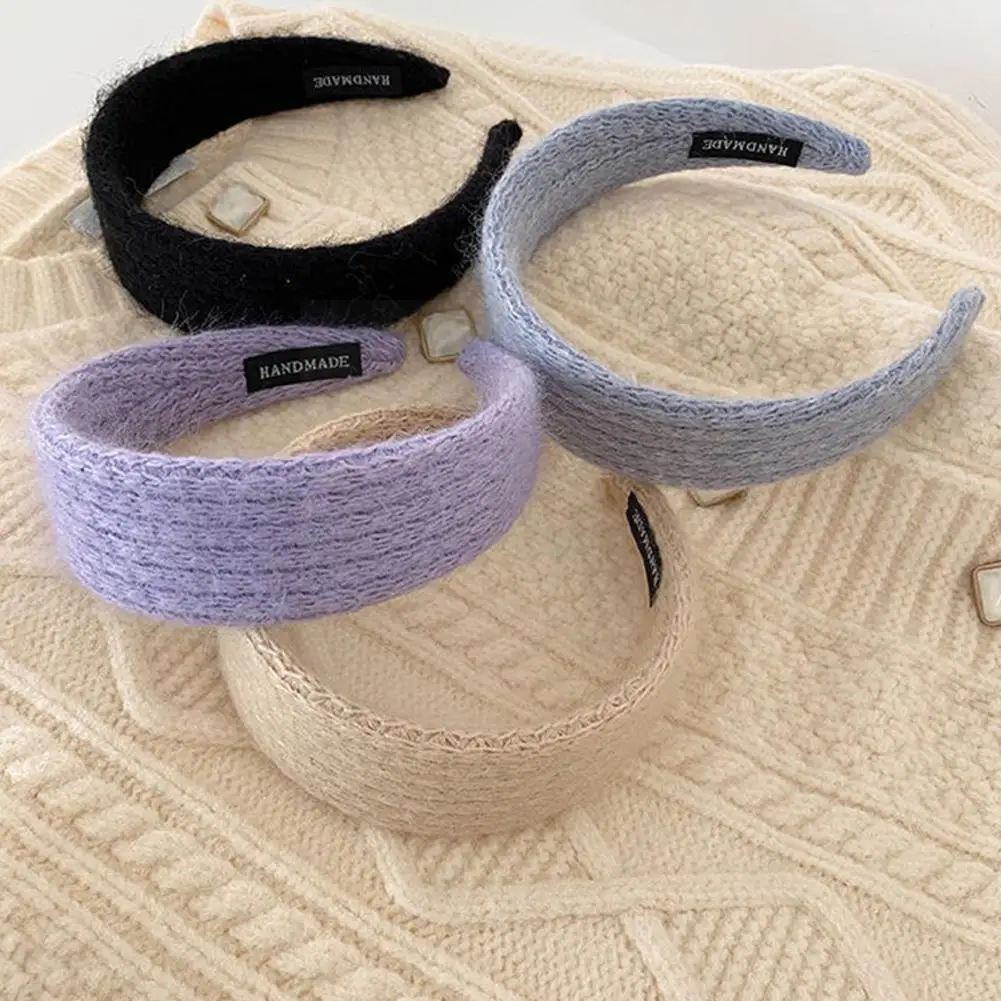 

Новинка 2021, шерстяная повязка на голову в стиле ретро, Мягкая вязаная повязка на голову, аксессуары, широкий головной убор, темпераментный У...