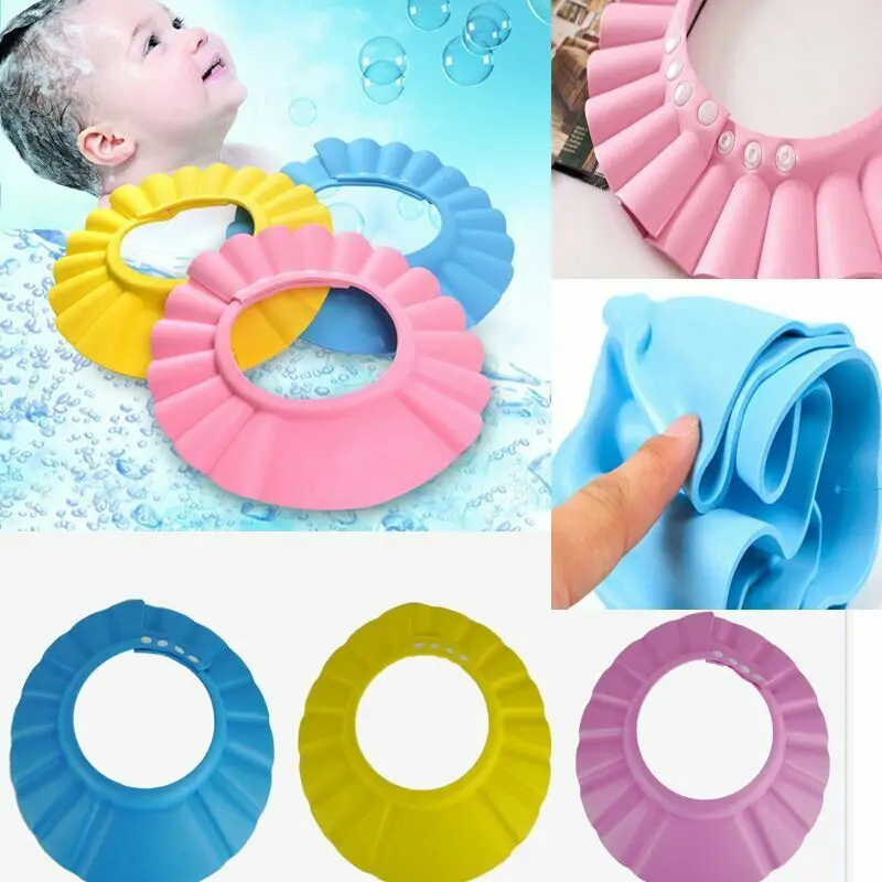 

Adjustable Soft Baby Children Shampoo Bath Shower Cap Shampooing For Kids Head To Baby Shower Hat Child Bathing Cap Bath Visor