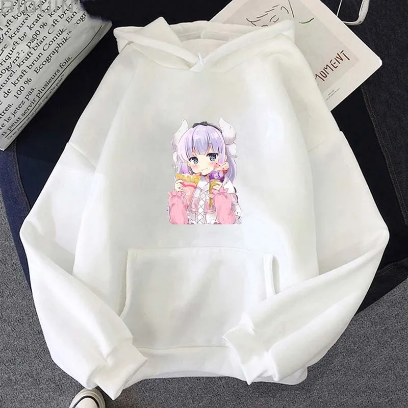 

Beautiful girl's coat anime hoodie streetwear women winter tops for women 2021 fall winter Kobayashi's Dragon maid cute