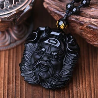 natural obsidian zhong kui pendant jewelry fine jewelry lucky to ward off evil spirits auspicious patron saint pendant jewelry
