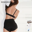 Женское нижнее белье Многоразовые трусики для менструального периода с высокой талией Большие размеры Нижнее белье со средним уровнем впитываемости 4-слойная герметичная сетка Удобные женские трусы с широким поясом