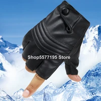 2020 new1pair half finger driving women fashion gloves pu leather fingerless gloves black womens hand mittens luvas