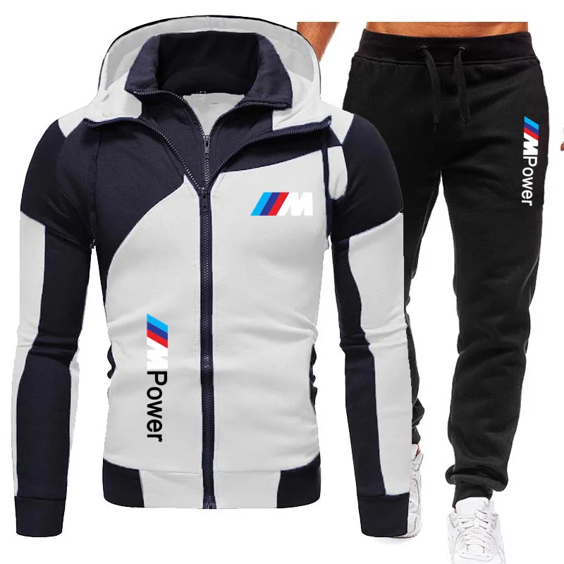

New BMW M Men's Sportswear 2-Piece Hoodie + Pants Sportswear Men's Sweater Zipper Hoodie Men's Suit Sportswear Jogging SuitS-3XL