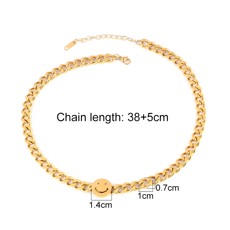 Простое Ожерелье из нержавеющей стали золотого цвета в стиле хип-хоп ожерелье с