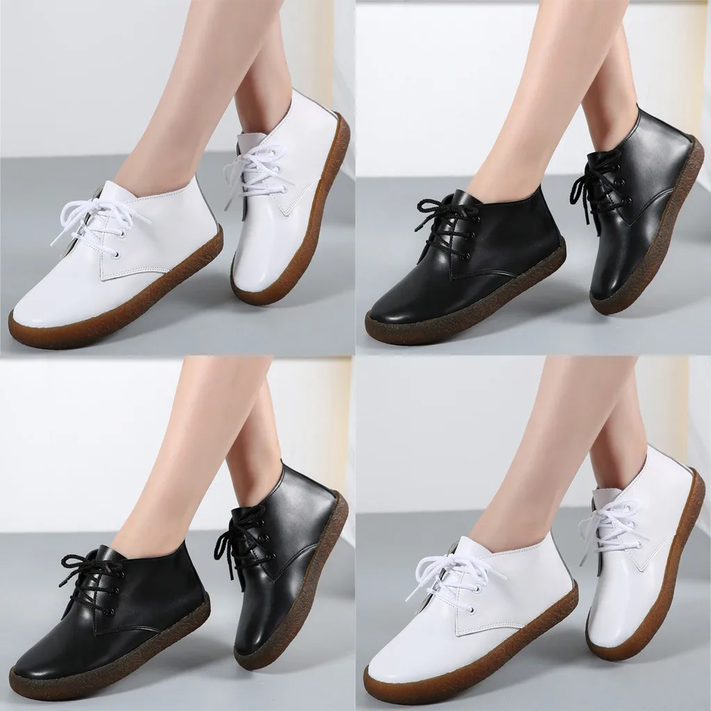 Женская обувь кожаные кроссовки на плоской подошве женская с высоким берцем