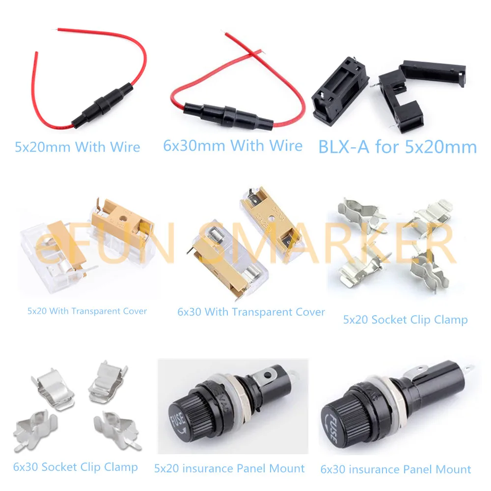5*20 мм 6*30 Стекло Предохранители патрон предохранителей страхование крепление