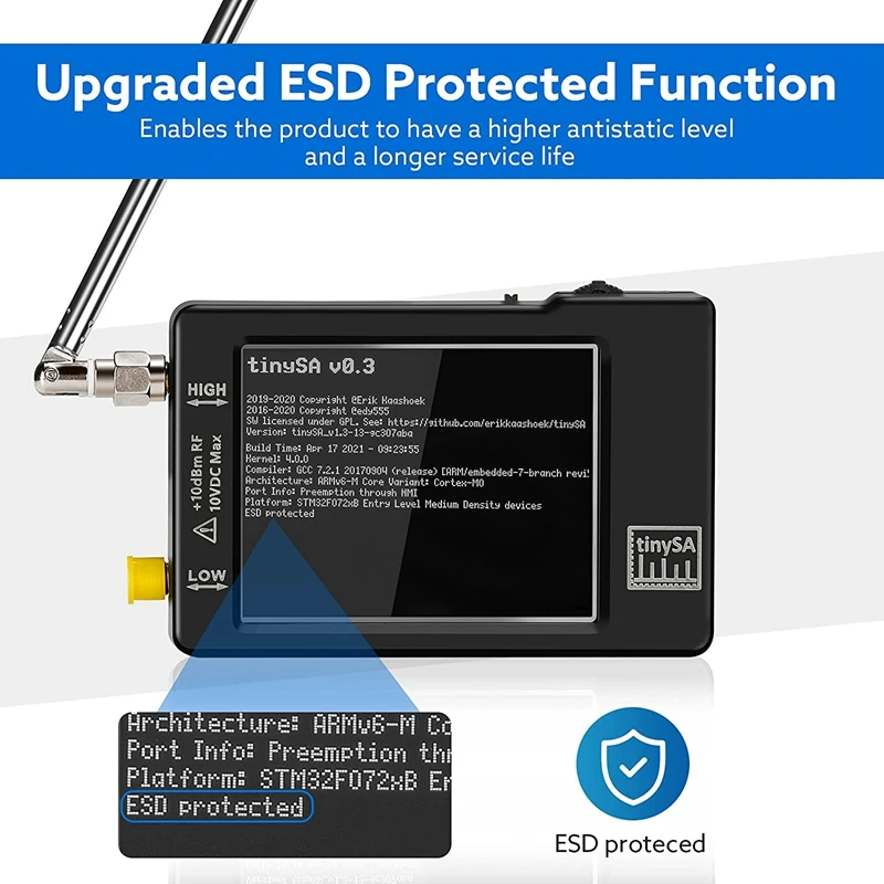 NEW-Portable TinySA Spectrum Analyzer Upgraded V0.3.1 Handheld Tiny Frequency 100KHz to 960MHz MF/HF | Инструменты