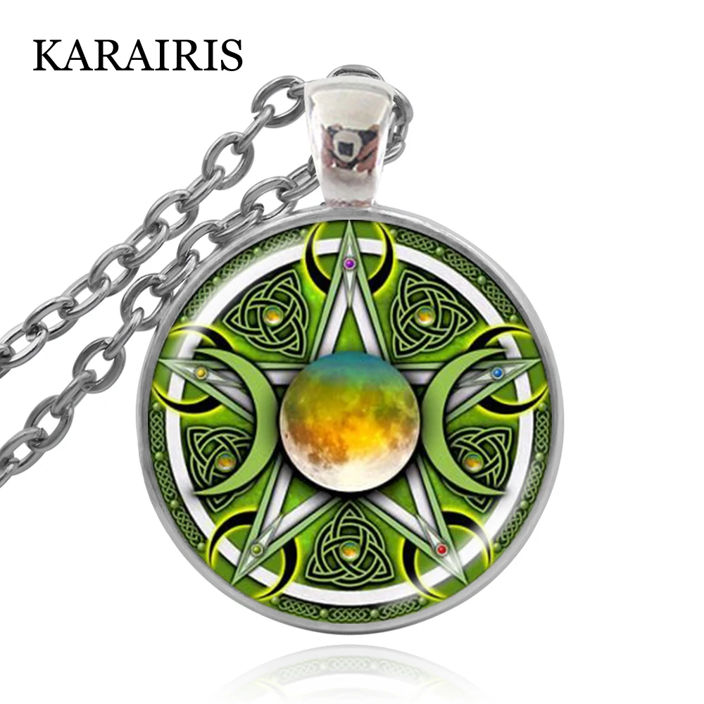KARAIRIS Tripple moon Богиня кулон Пентакль ожерелье талисман лечить мужчин t травмы