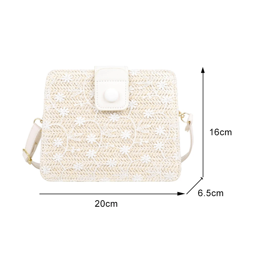 

Fashion PU Straw Lace Patchwork Woven Bag Crossbody Handbag Casual Shoulder Messenger for Women Ladies
