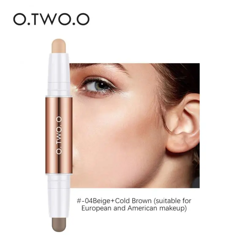 

O.TWO.O Highlighter Nose Shadow 4 Colors Double-ended Dual-use Repair Highlighter Powder Concealer Shadow Pen Maquiagem TSLM1