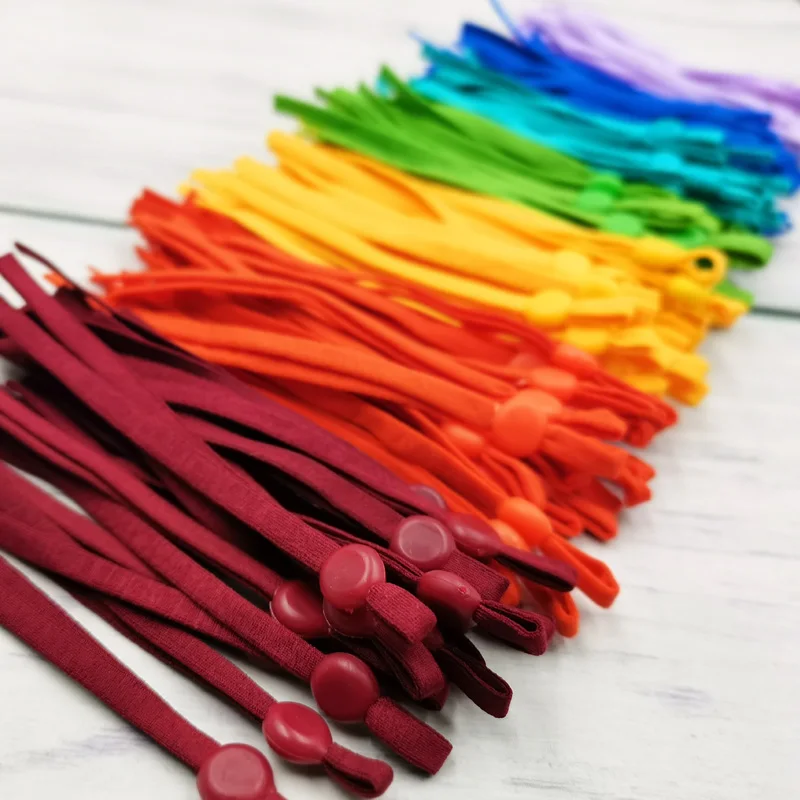 

100 Pcs Adjustable Mask Sewing Elastic Band Cord Buckle Colorful Face Mask Lanyard Rope DIY Making Supplies cuerda mascarillas