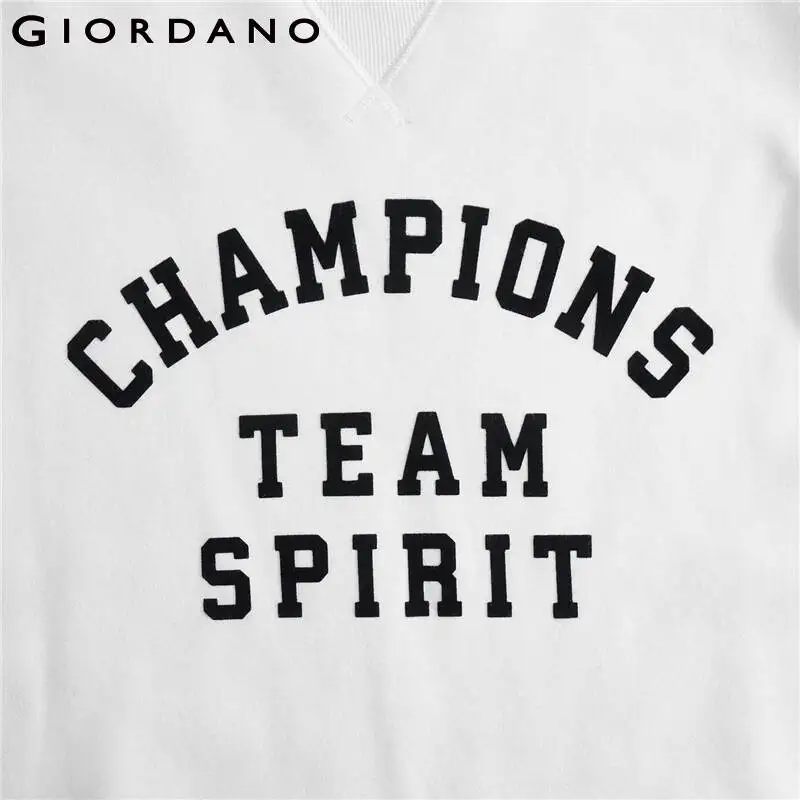 Giordano мужской джемпер с круглым воротом и длинными рукавами на передней части