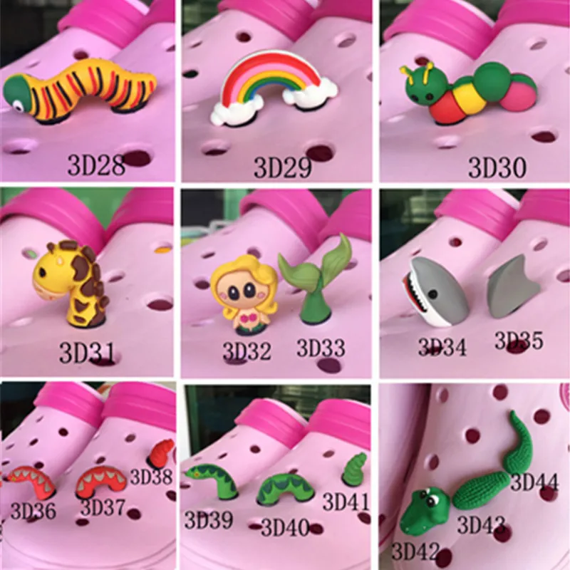 

1 pcs 3D Cute Shoe Charms Creative Animals Sweets Plants Lovely Styling Shoe Decorations for Croc Jibl Sneakers Kids Gifts