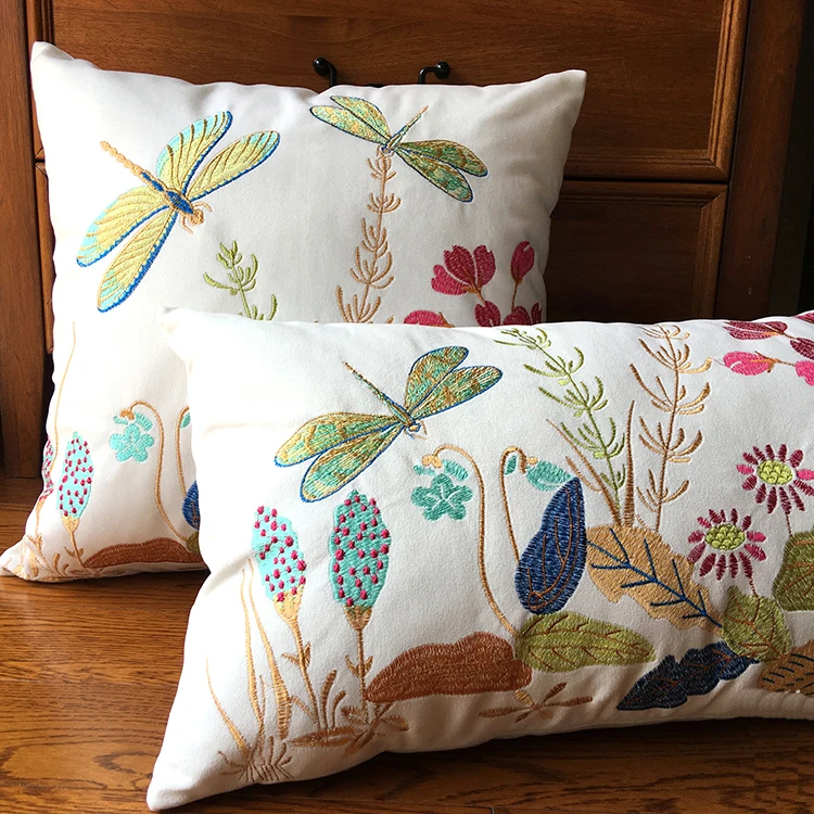 Льняной чехол для подушки 45*45 см в винтажном стиле|Наволочки| |