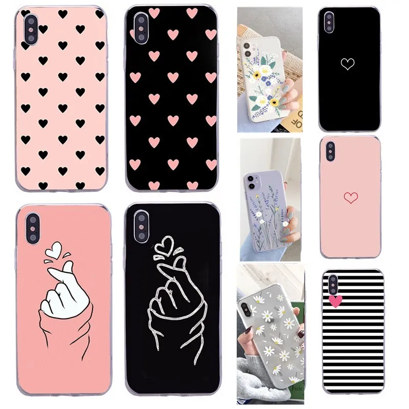 Силиконовый чехол с рисунком для iphone x xs милый мягкий Ультратонкий цветочным