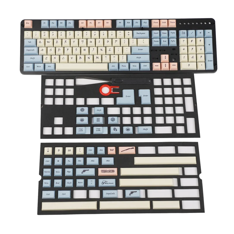West World 151 Moon Landing Mars Colony XDA Profile PBT 121 165 Keys Dye Sub Keycap набор подходит для механической клавиатуры MX Switches - Цвет: West World 151