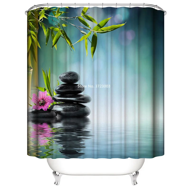 

3D Forest Landscape Print Shower Curtain Bathroom Decoration with Hook Sanitary Napkins Partition Waterproof Shower Curtain