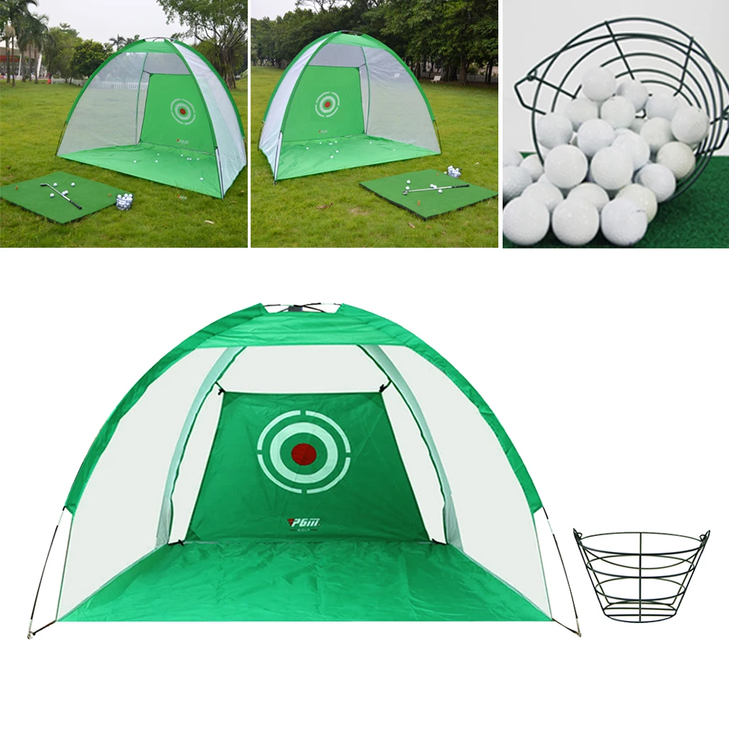

Golf Practice Cage Putting Mat Chipping Net Target & Ball Basket