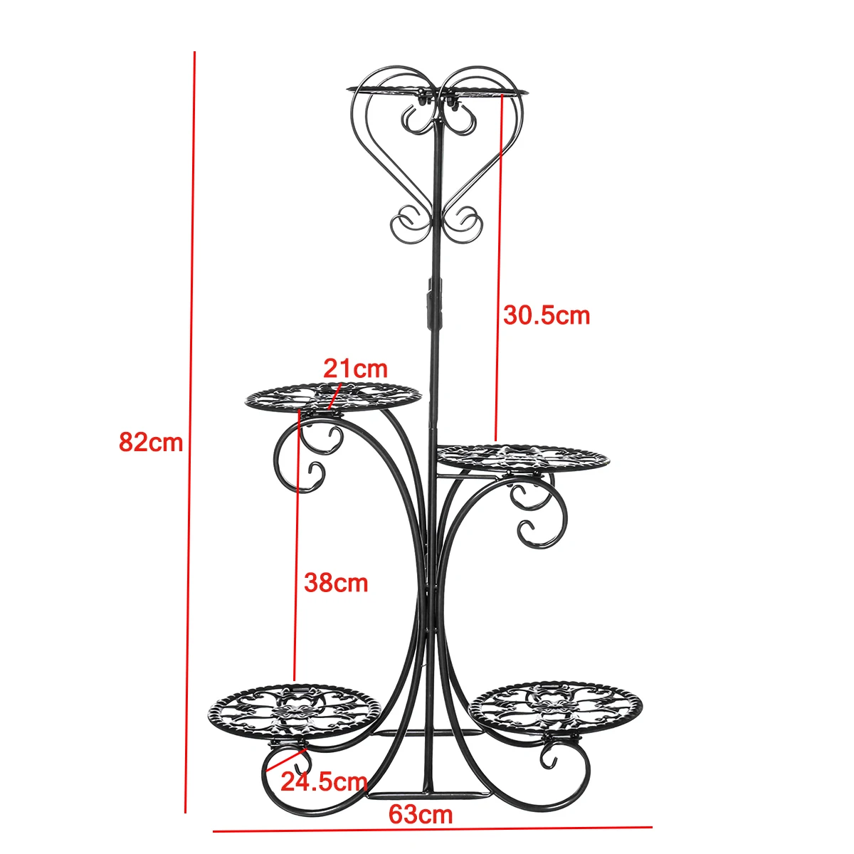 

5 Layers European Wrought Iron Flower Stand Shelves Indoor Flower Stand Rack Display Floor-standing Balcony Flower Pot Shelves