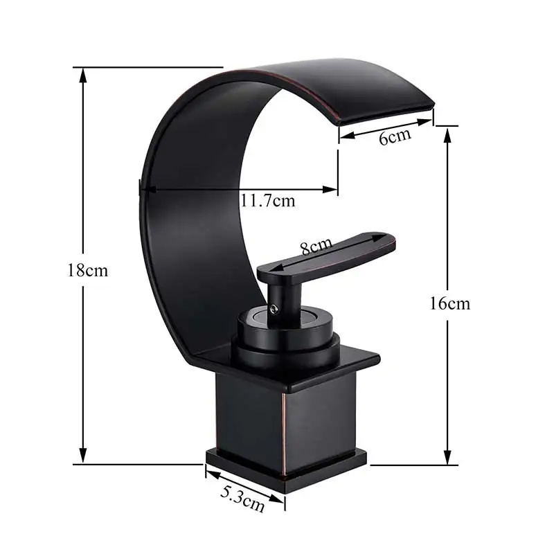 Single Hole Double Handle Hot And Cold Faucet Faucet Creative Waterfall Water Outlet Sink Mixer Bathroom Basin Faucet