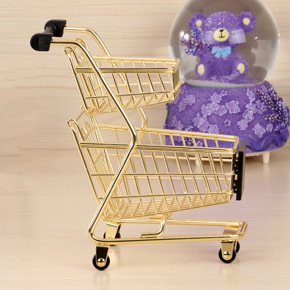 Мини Тележка для покупок с двойными ручками из кованого железа имитация