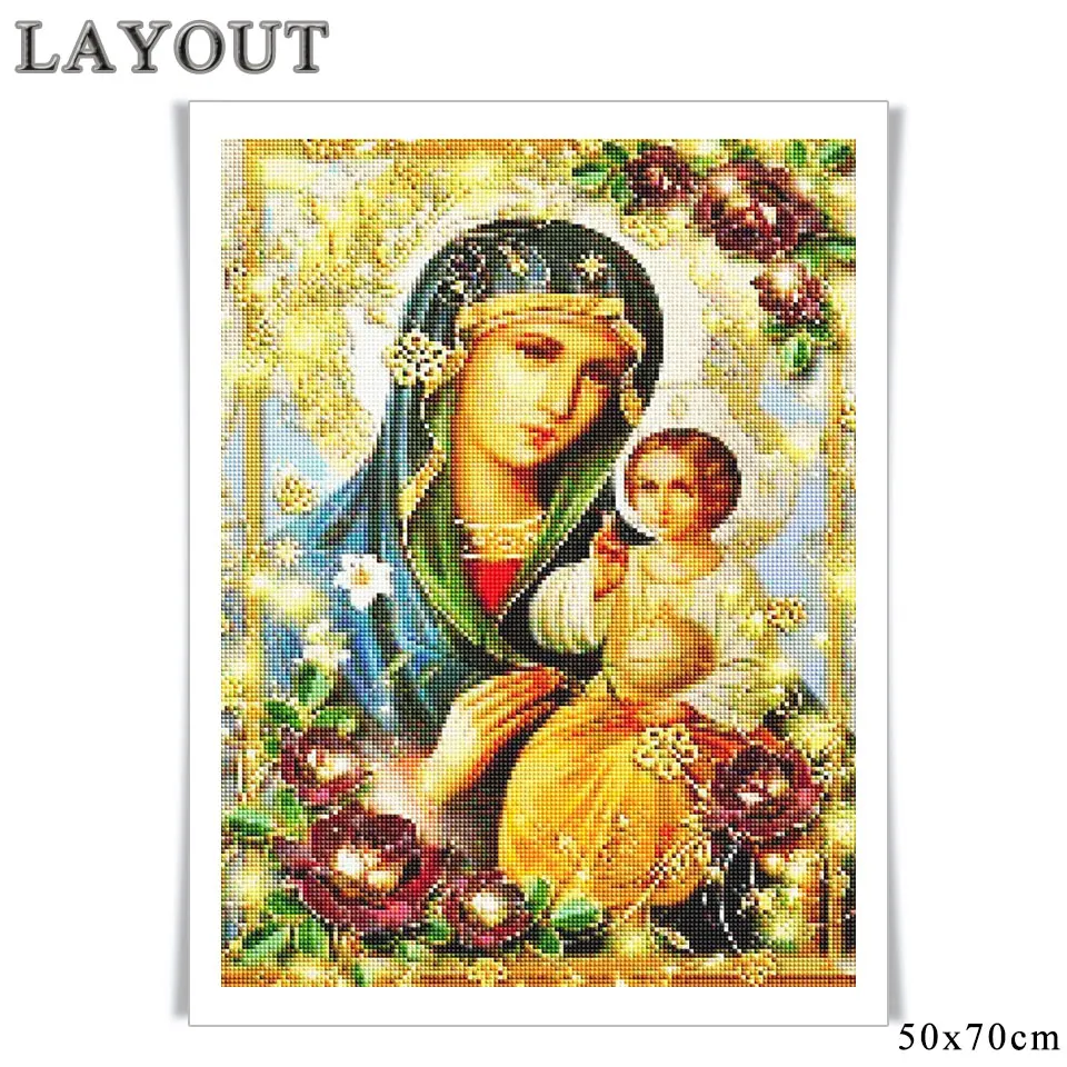 AZQSD Religion Diamond Painting Icon Rhinestones Pictures Full Square Home Decor Mosaic Display Cross Stitch Kits | Дом и сад
