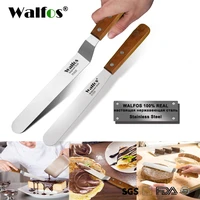 walfos 2 pcsset stainless steel butter cake cream knife spatula smoother icing frosting fondant pastry cake decorating tools