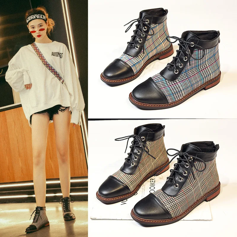 Женские винтажные Ботинки martin обувь в байкерском стиле женские ботильоны на