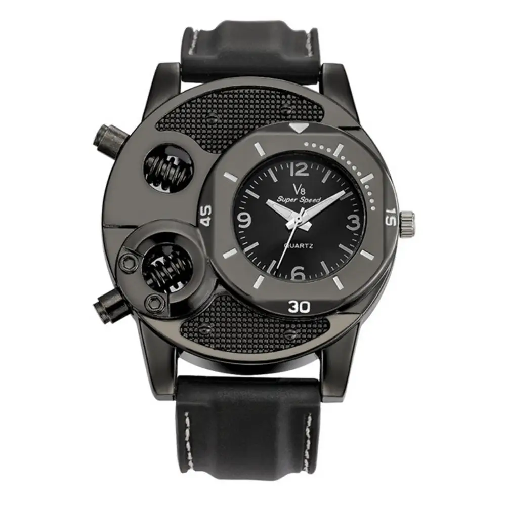 

Hot Sale V8 Cool Fashion Men's Silicone Band Bolts Round Dial Sports Analog Quartz Wrist Watch