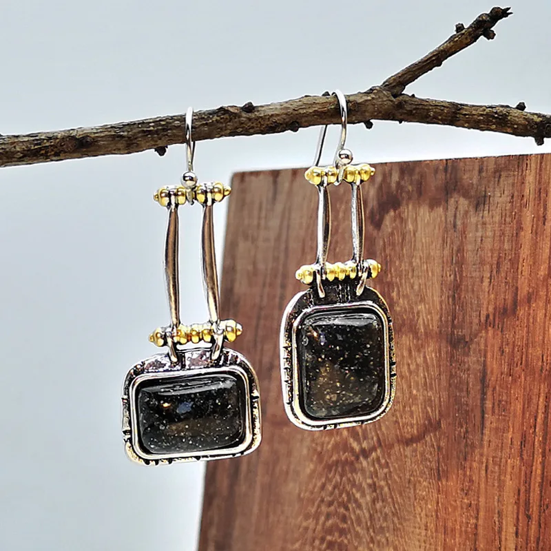 Vintage Handmade Asymmetric Geometric Earrings Alloy Rectangle Strip Boho Pendientes Indian Earring 2019 Elegant Jewelry | Украшения и