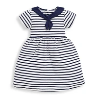 little maven 2021 summer baby girl striped vestiods frocks children clothes peter pan collar dresses for kids 2 7 years s0937