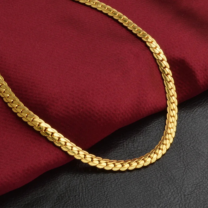

Vintage Gold Cuban Link Chain Necklace For Men Hip Hop Jewelry Streetwear Boyfriend Gift Ideas 925 Sterling Silver Wholesale