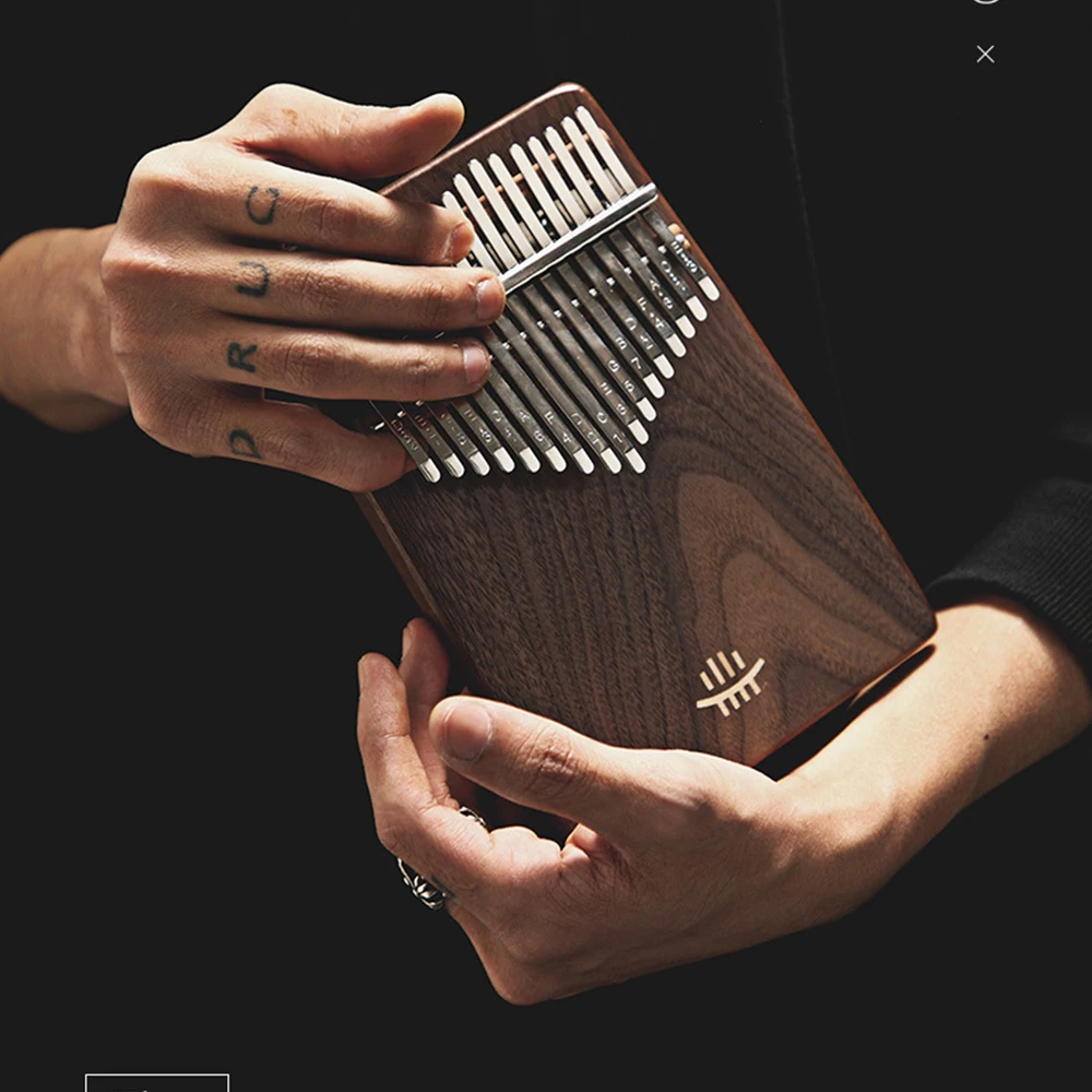 21 клавиша Kalimba грецкий орех кудрявый фигурка клавиатура большой палец фортепиано