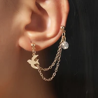 s2375 fashion jewelry ears clip swallow chain ear cuff one piece stud earrings