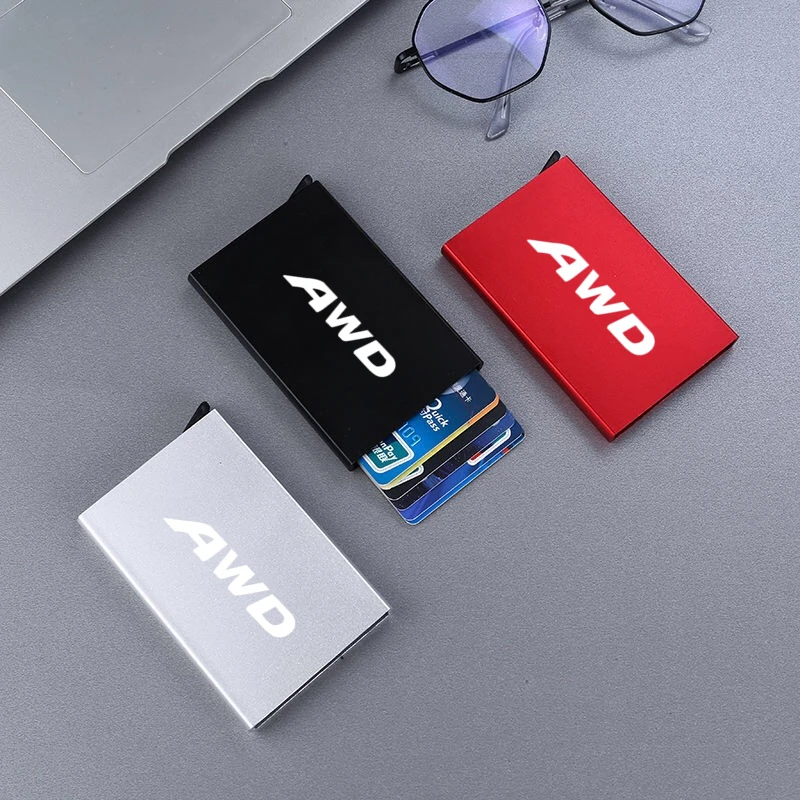 

RFID Anti-theft Credit Card Holder Thin ID Card Case Solid Metal Bank Card Wallet For Volvo S60 S90 V40 V50 V60 V90 coche AWD