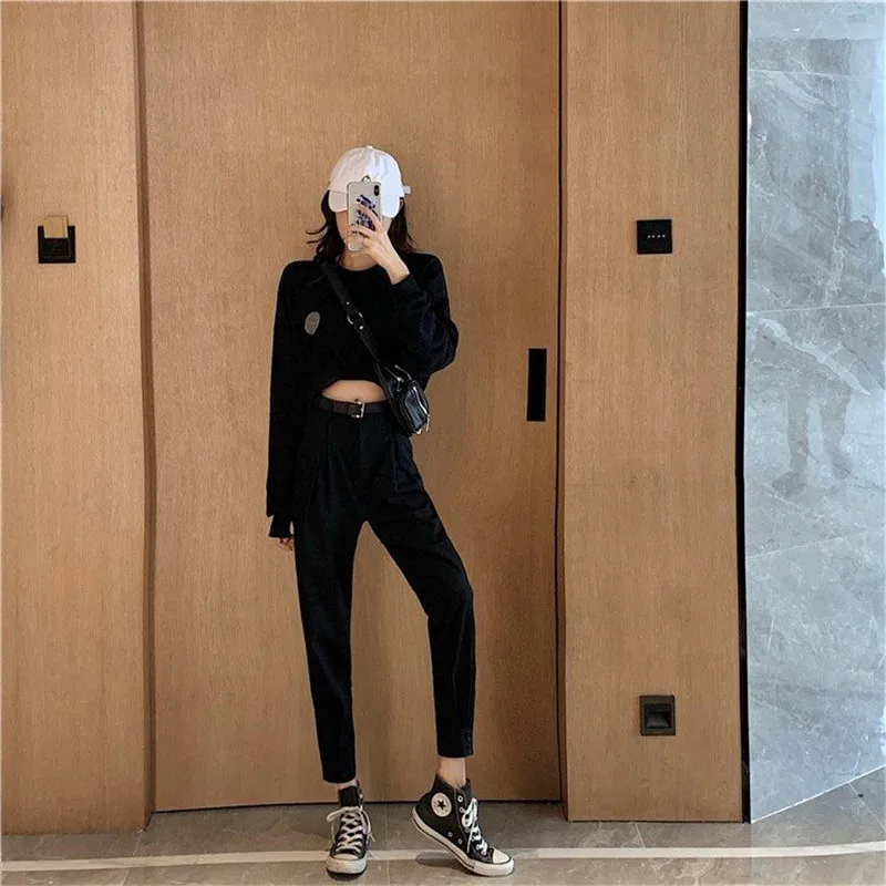 

Ankle-length Pants Women Solid 2020 Spring High Waist Fashion Ropa Mujer OL New Ropa Mujer Fashion Elegant