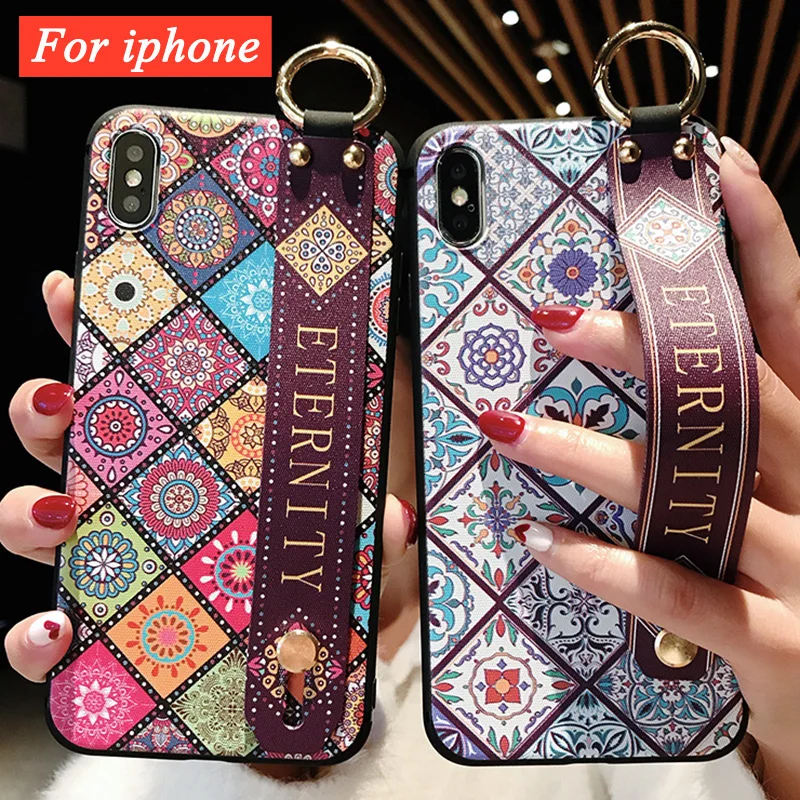 Чехол для телефона из ТПУ с винтажным узором iPhone 11 XR Xs Max X SE 2020 8 Plus 7 6 Pro 3D чехол