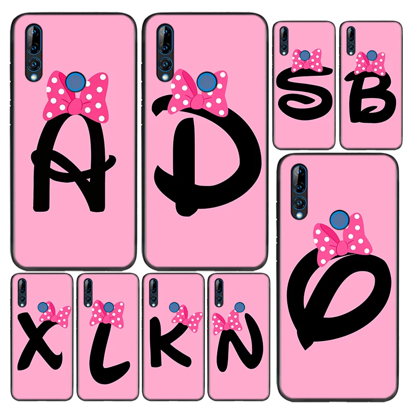 

Silicone Cover Cute Bow-Knot Letter For Huawei Honor 9 9X 9N 8S 8C 8X 8A V9 8 7S 7A 7C Pro lite Prime Play 3E Phone Case