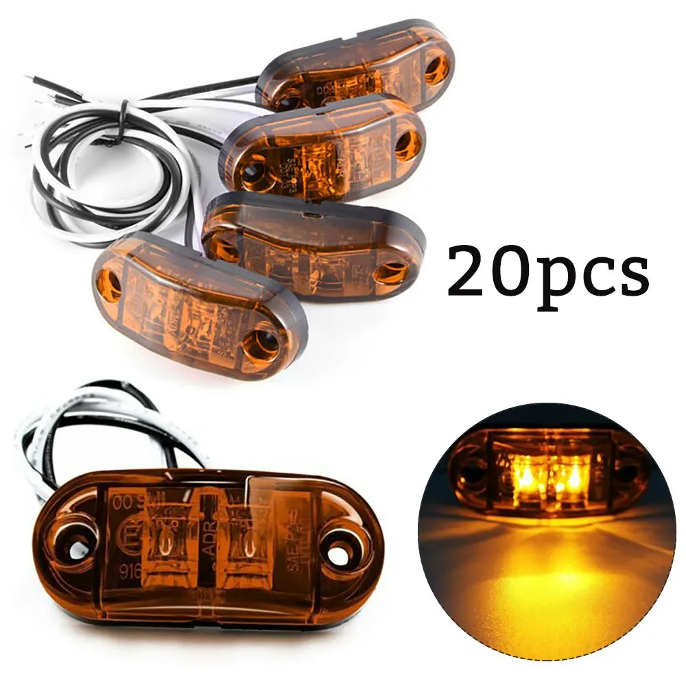 

2.5\" Side Marker Light 20PCS 7.75in/197mm Amber Clearance Lamp Light Oval