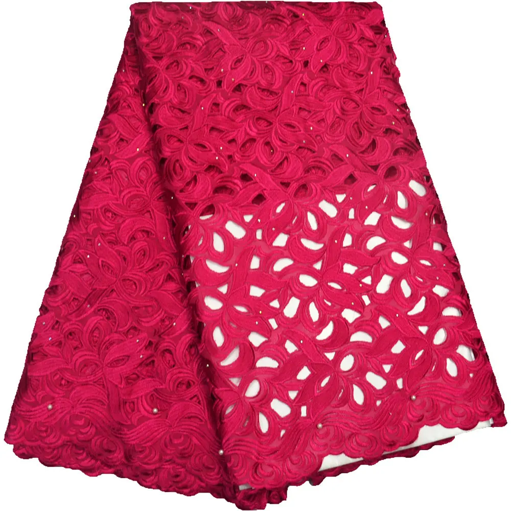 Высококачественная хлопчатобумажная кружевная ткань ручной работы вышивка