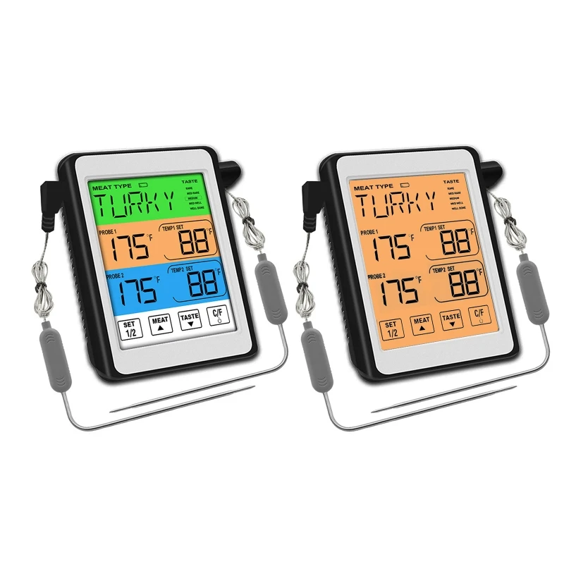 Двойной зонд цифровой термометр для приготовления мяса большой ЖК дисплей