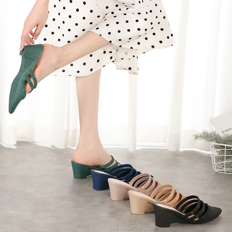 Летние модные сандалии Женские босоножки на высоком каблуке с сеткой в горошек