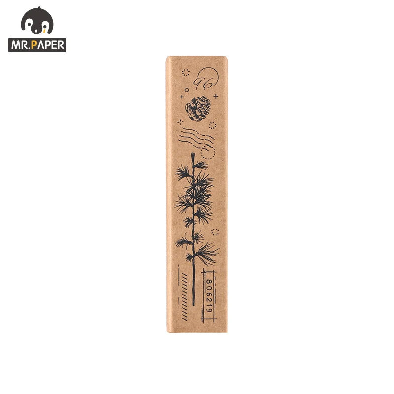 

Mr Paper 8 Designs Plant Styles Wooden Rubber Stamp for Scrapbooking Deco DIY Craft Standard Wooden Stamps Ink Journal Supplies