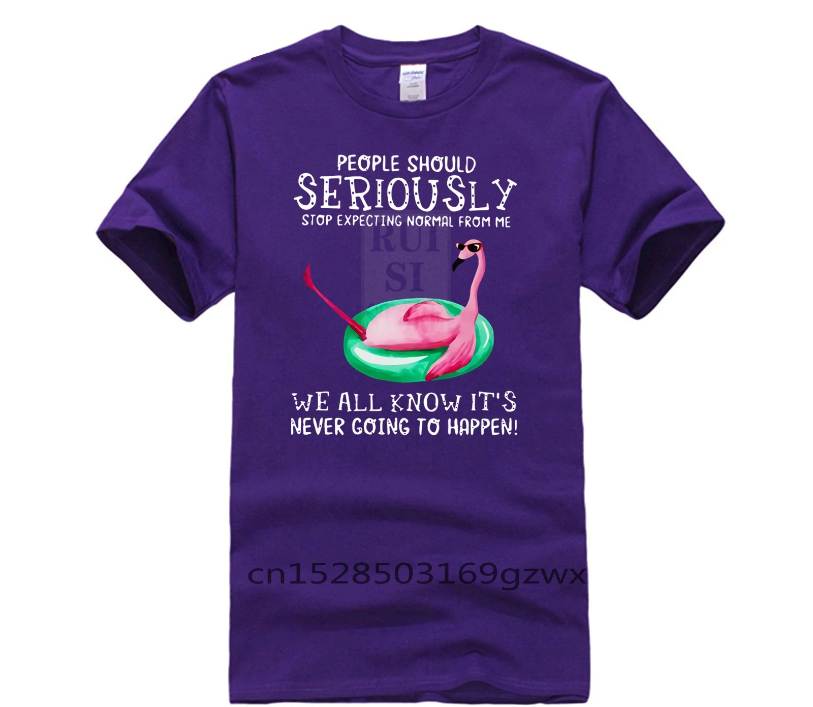 

mans Flamingo People Should Seriously Stop Expecting Normal From Me We All Know Tees Summer Fashion Street Short Sleeve T Shirt