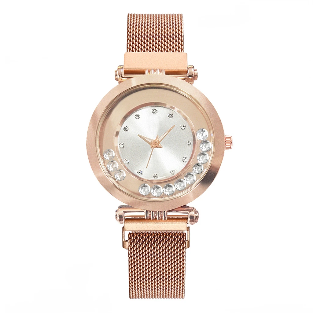 Женские кварцевые часы с магнитной застежкой из нержавеющей стали|Женские