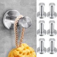 6Pcs/set Clothes Robe Hooks Stainless Steel Wall Mounted Key Holder Towel Rack Hooks For Hanging Door Hanger Home Accessories
