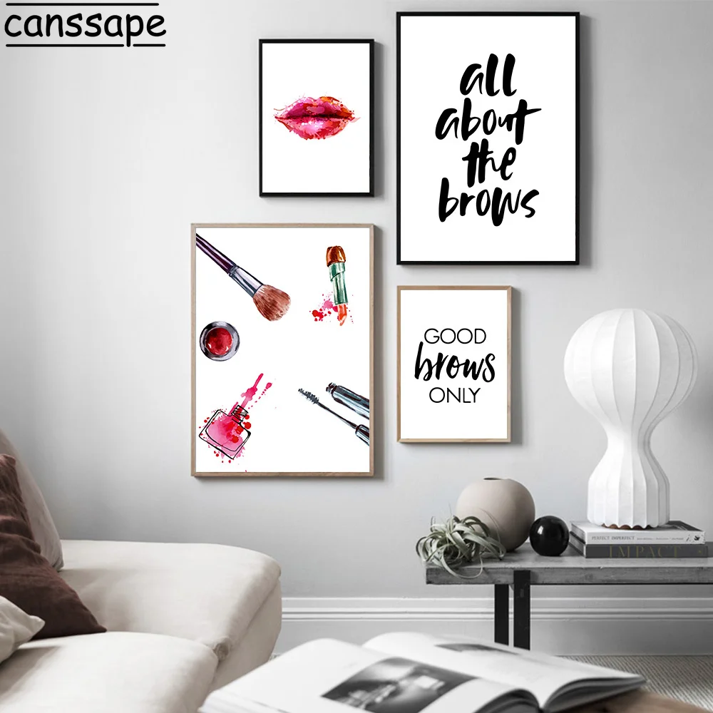 Плакат с губами ресницы холст живопись абстрактная стена художественный принт