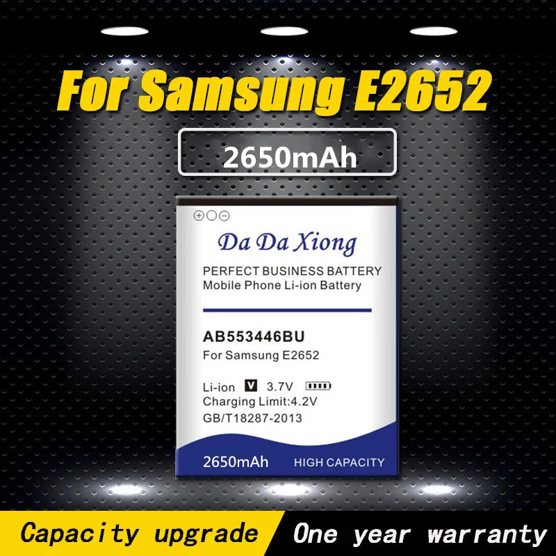 Новый 2650 мА/ч AB553446BU батарея для телефона samsung E2652 C3300 E1110C E3300 S5150 B100 L250 M128 M628 W539 X989 SGH