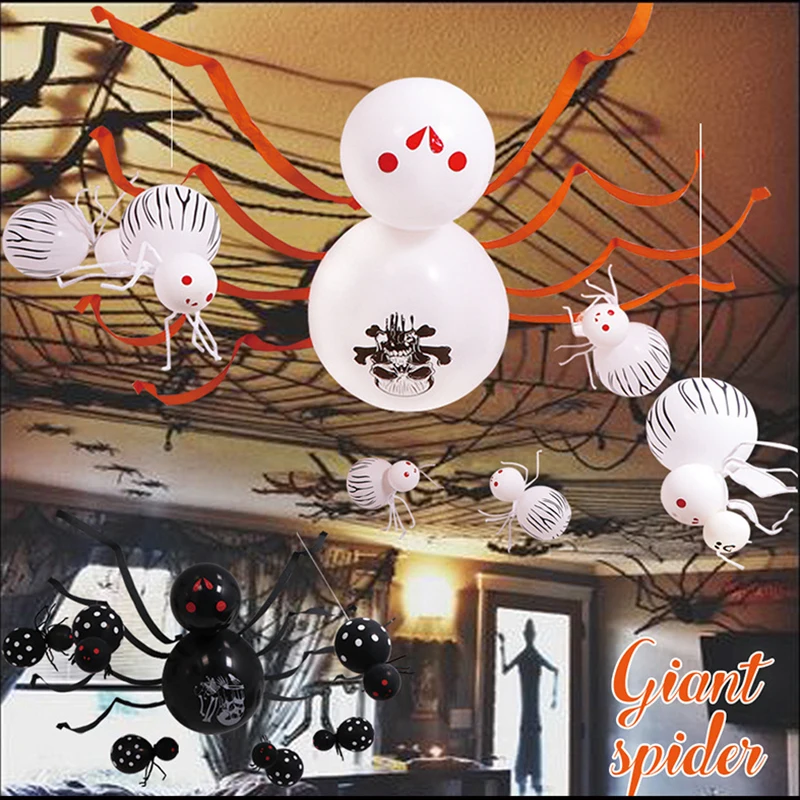100 шт. серии Хэллоуин латексные шары печать привидение паук летучая мышь форма