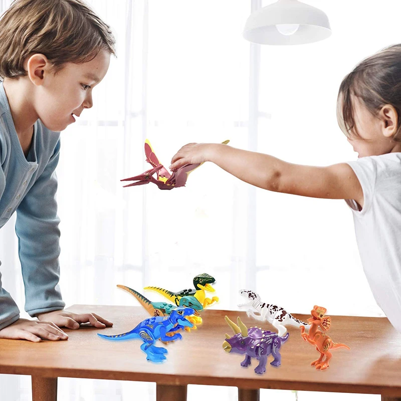 

Creator Jurassic MOC Dinosaur World Park Fallen Kingdom Carnotaurus & Interbreed Velociraptor T-Rex Dinosaurs Blocks Creators